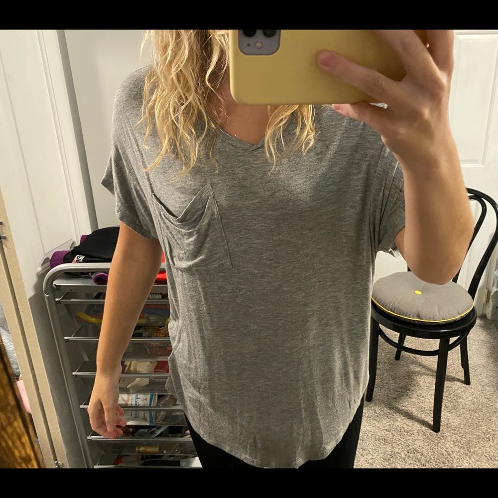 Soft Grey Flowy Tee